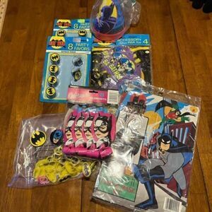 Vintage 90s Batman Cat Woman Riddler Large Party Lot With Costume Dead Stock